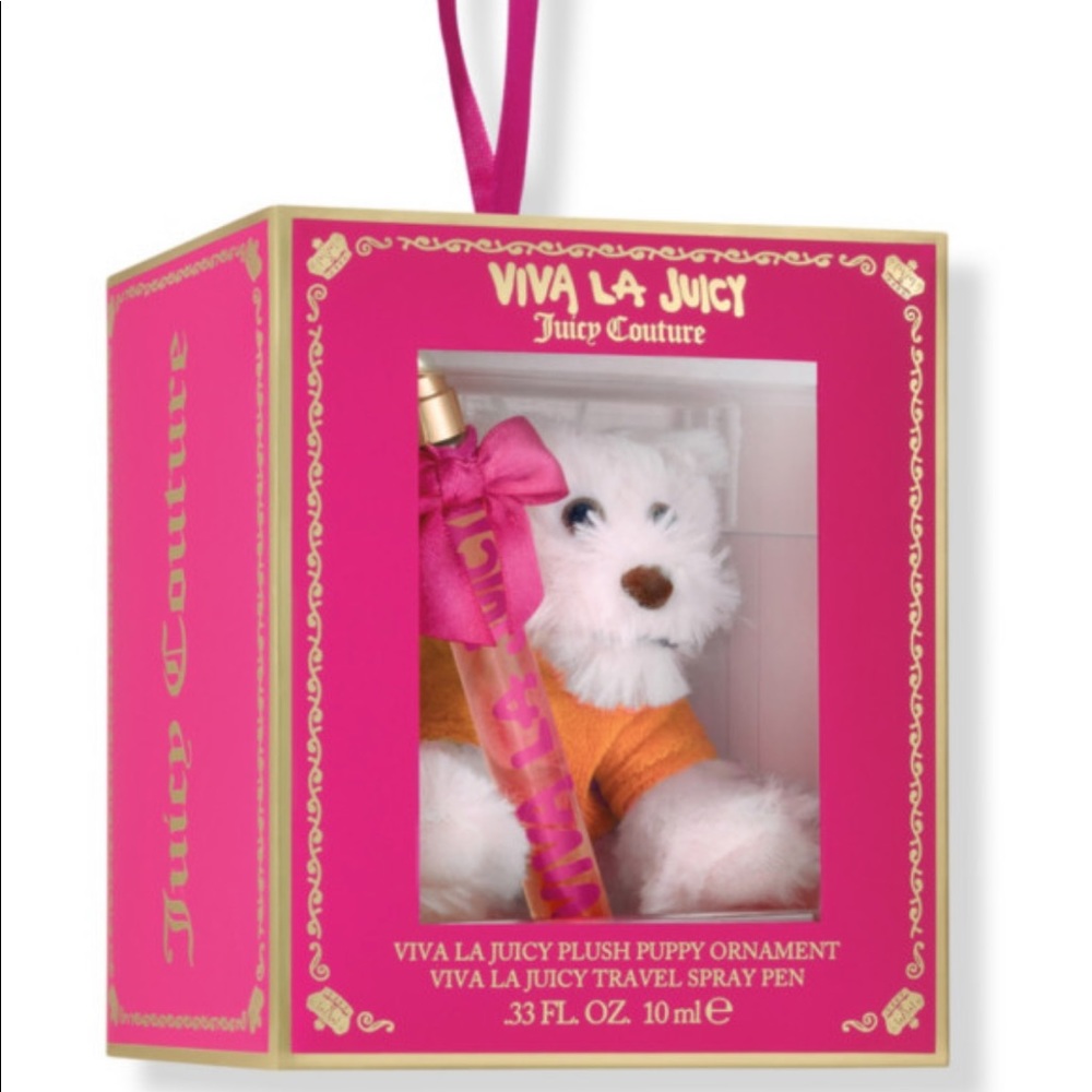 Viva La Juicy Ornament with Plush Toy with Orange Hoodie